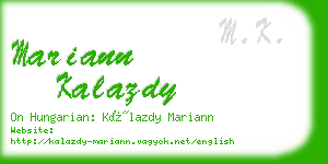 mariann kalazdy business card